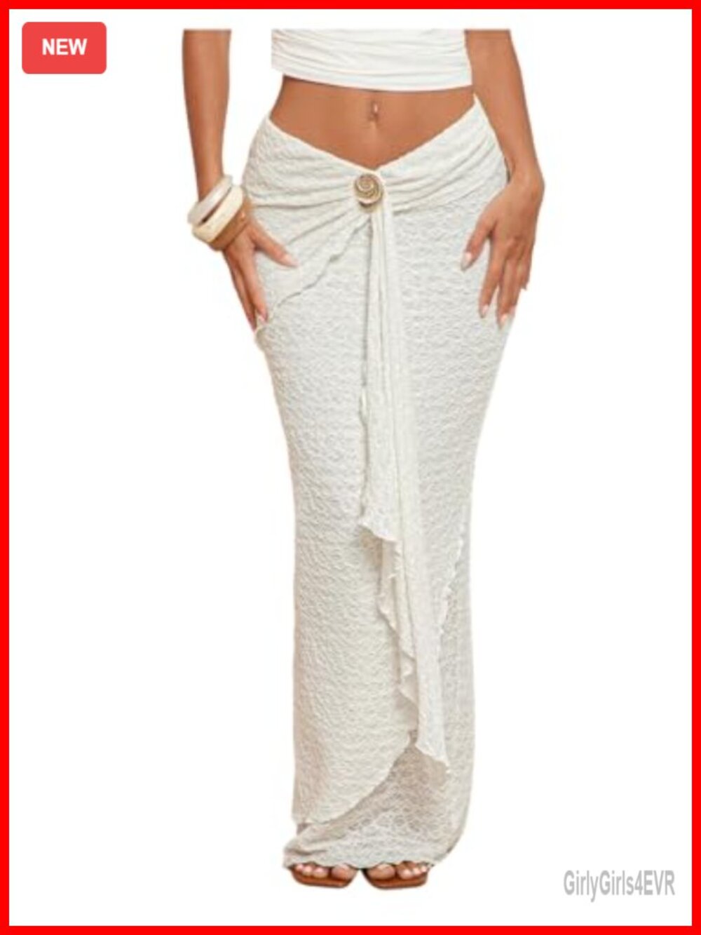 Women's Asymmetrical Ruffle Maxi Skirt Low Rise Tiered Boho Vacation